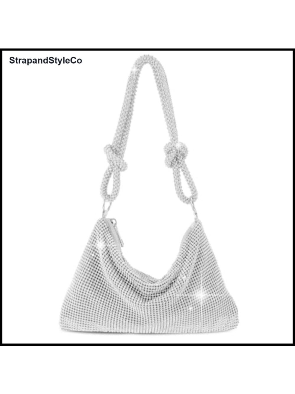 Rhinestone Clutch Evening Bag with Shoulder Strap